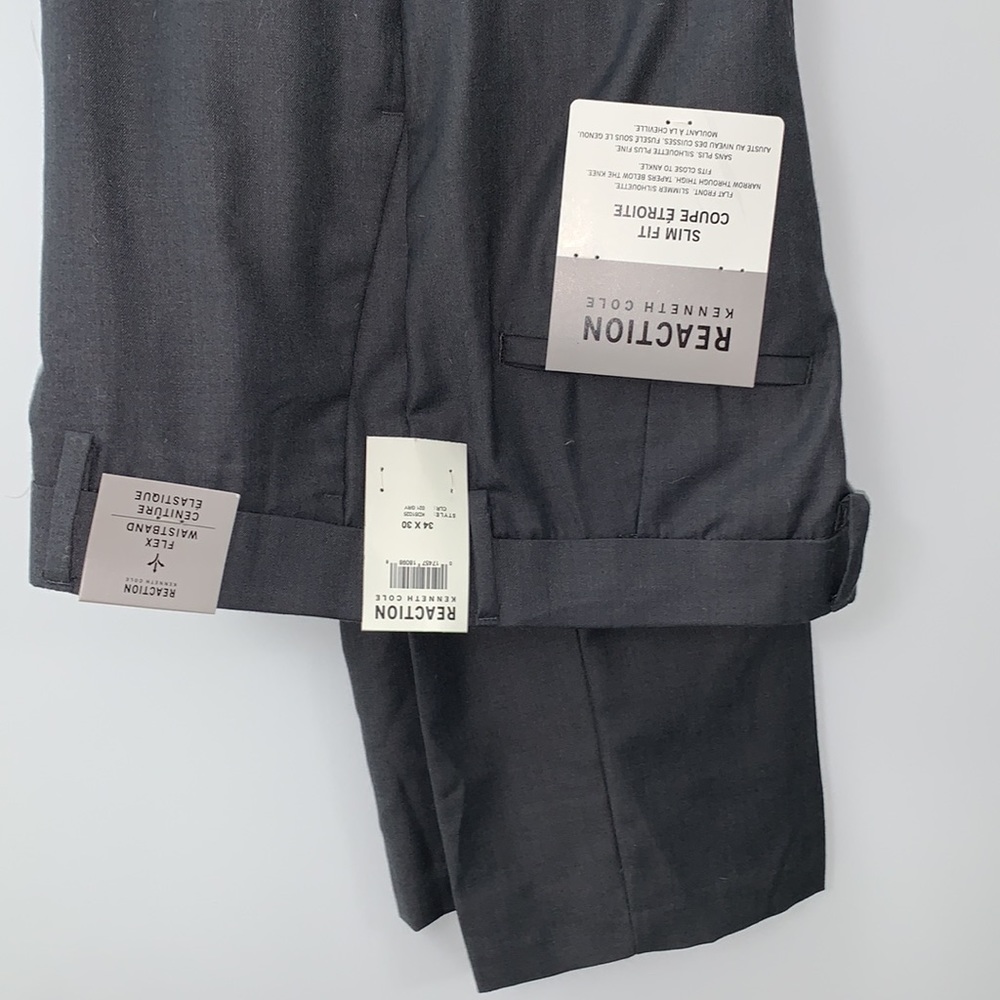 Kenneth Cole reaction slim fit flat front narrow through the thigh size 34 waist